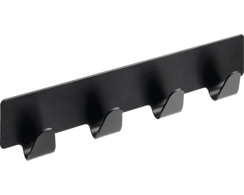 HETTICH Kleefhaak met 4 haken zwart, 10 stuks Garderoberek met vier haken voor wandmontage