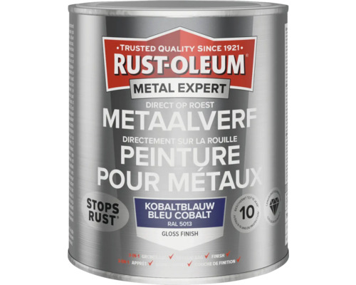 RUST-OLEUM Metal Expert Metaalverf direct op roest hoogglans RAL 5013 donkerblauw 750 ml