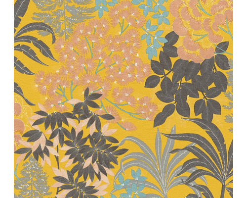 A.S. CRÉATION Vliesbehang 39128-3 Metropolitan Stories 3 bloemen geel Behang met plantenmotief