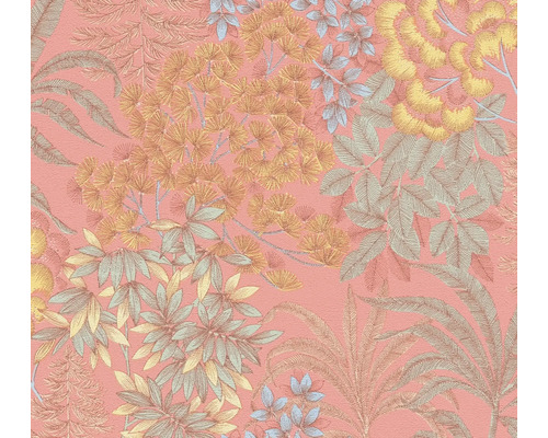 A.S. CRÉATION Vliesbehang 39128-4 Metropolitan Stories 3 bloemen roze Behang met plantmotieven