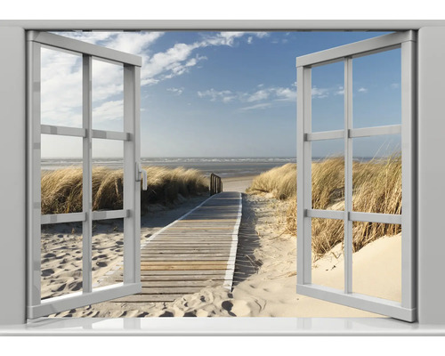 Buitencanvas Window strand 70x50 cm Buitencanvas Window strand 70x50 cm