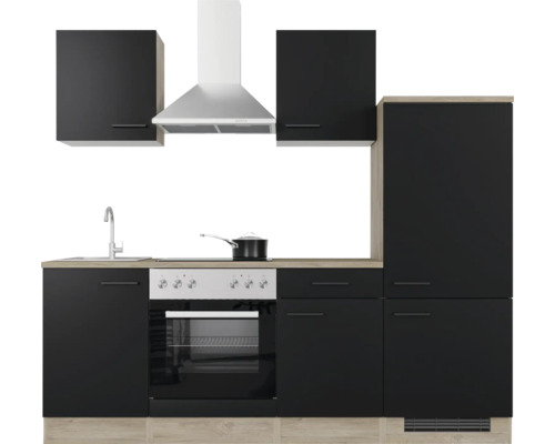 Complete keuken met spoelbak, fornuis, oven, afzuigkap en kasten