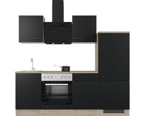 Complete keuken met spoelbak, fornuis, oven, afzuigkap en kasten