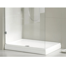 Douche met vlakke douchebak en glazen douchewand