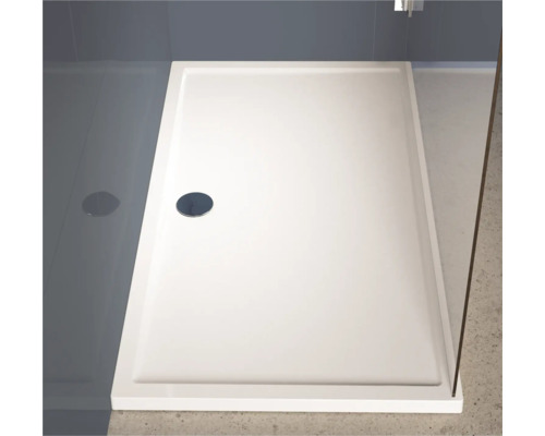 YES by RIHO Douchebak Zurich alpinwit 120x100x4,5 cm Rechthoekige douchebak van sanitair acryl in de badkamer