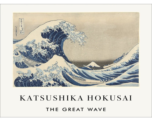PURE LIVING Schilderij canvas Hokusai - The Great Wave 116x84 cm