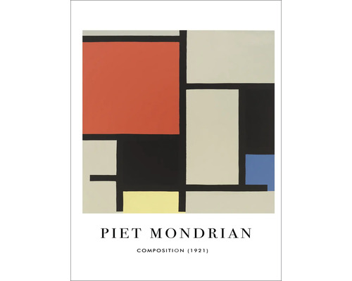 PURE LIVING Schilderij canvas Mondriaan - Compositie 57x77 cm