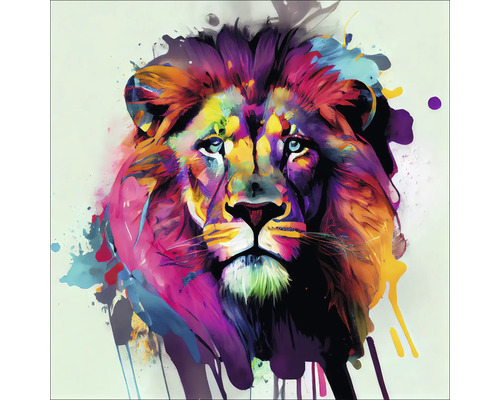 PURE LIVING Schilderij canvas Colorful Lion Head IV 30x30