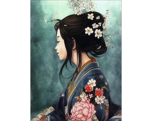 PURE LIVING Schilderij canvas Geisha I 84x116 cm