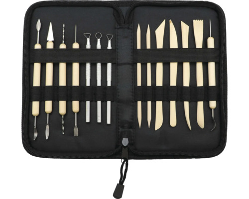 GLOREX Graveer- en modelleergereedschap Gereedschapsset met verschillende modelleergereedschappen in een etui met ritssluiting