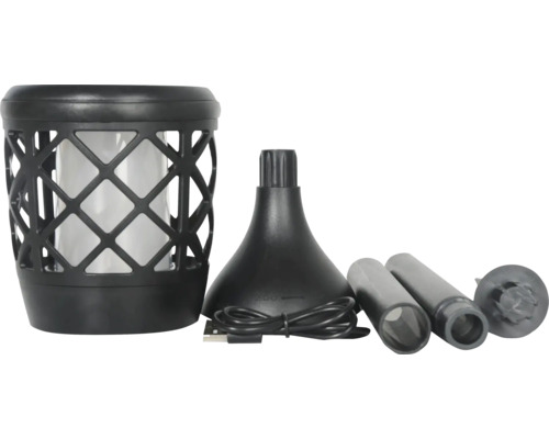 Solarlamp met grondspies en USB-oplaadkabel