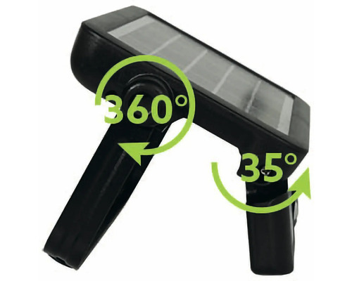 Solarlamp met 360 graden en 35 graden draaihoek voor optimale uitlijning