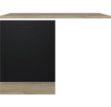 FLEX WELL Vaatwasserpaneel inclusief plint en werkblad Capri zwart 110x60x85 cm