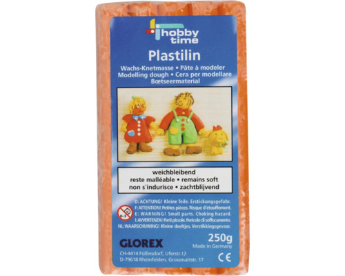 GLOREX Plastilin boetseerklei zachtblijvend Verpakking boetseerklei met 250 gram inhoud