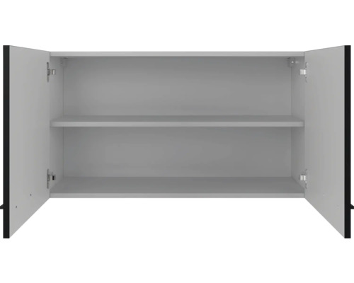 Geopende hangkast met twee legplanken