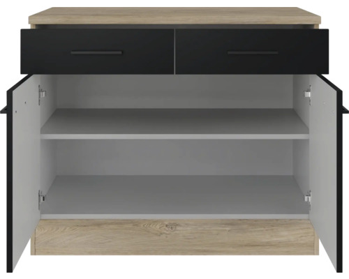 Dressoir met twee laden en twee open deuren