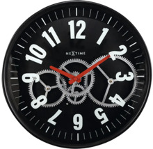 NEXTIME Wandklok Gear zwart ø 36 cm