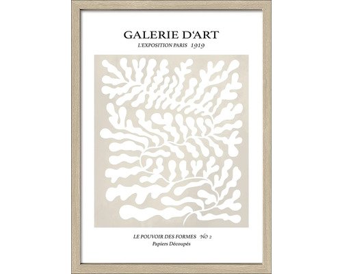Ingekaderde kunstposter met abstracte bladmotieven voor wanddecoratie