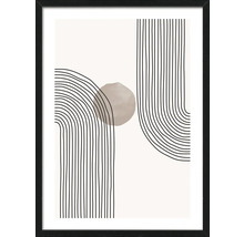 Ingelijste kunstprint met abstract ontwerp van lijnen en geometrische vormen
