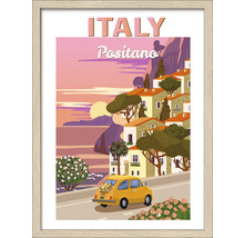 Ingelijste poster met Italiëmotief, Positano
