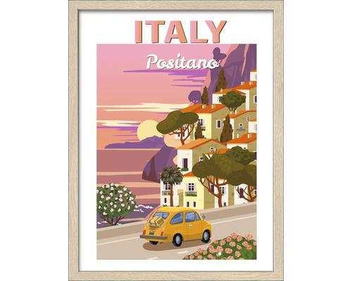 Ingelijste poster met Italiëmotief, Positano