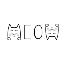PURE LIVING Decopaneel Meow 30x15 cm