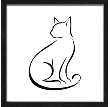 Ingelijste afbeelding met gestileerde kat