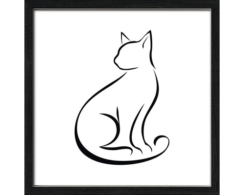 Ingelijste afbeelding met gestileerde kat