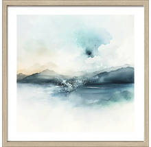 Ingelijste muurkunst met aquarel van een merenlandschap