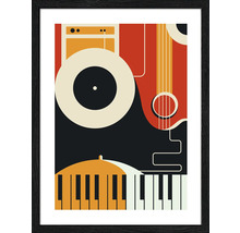 Ingelijste poster met muziekinstrumenten