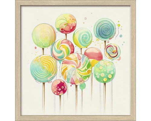 Ingelijste afbeelding met een weergave van lolly's