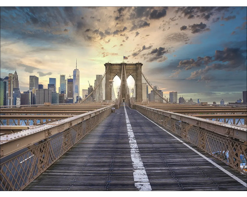 PURE LIVING Schilderij glas Brooklyn Bridge 80x60 cm