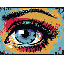 Illustratie van een oog in pop-artstijl