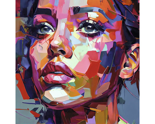 PURE LIVING Schilderij glas Colorful Woman 50x50 cm