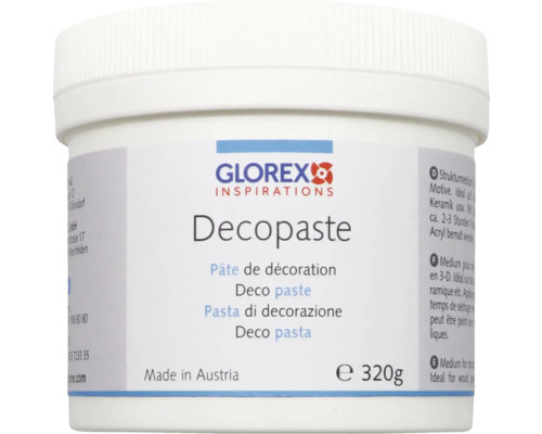 GLOREX Decopasta voor 3-dimensionale 320 gram Glorex Decopaste in een pot met 320 gram inhoud
