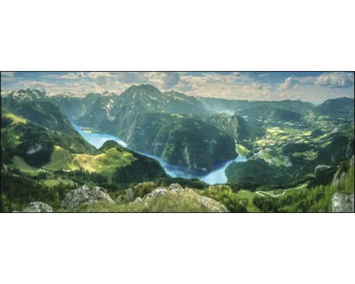 PURE LIVING Schilderij glas Mountain Landscape 80x30 cm