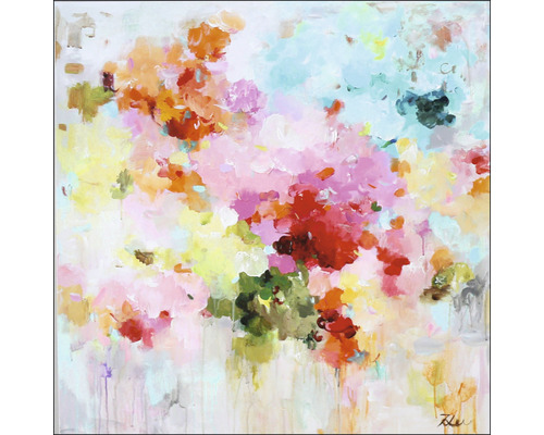 Abstract schilderij met bloemmotieven voor wanddecoratie