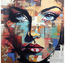 Schilderij met abstract vrouwenportret