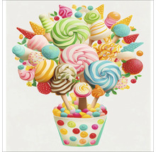 Snoepboeket met lolly''s en snoepjes in een houder