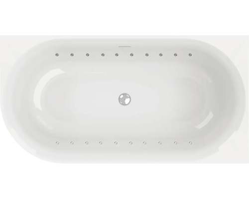 OTTOFOND Half vrijstaand ligbad Afinar Corner 80x155x60 cm wit Ovale whirlpool van bovenaf