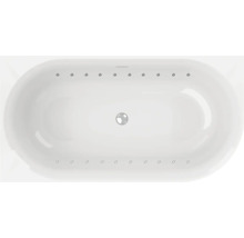 Ovaalvormig bad met jets en afvoer