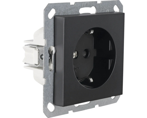 Q-LINK F-Line Stopcontact 1-voudig RA zwart Wandcontactdoos