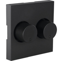 Q-LINK F-Line Centraalplaat duo dimmerknop zwart