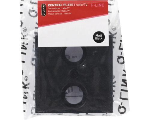 Q-Link Centrale plaat 1 radio/tv, matzwart, F-Line