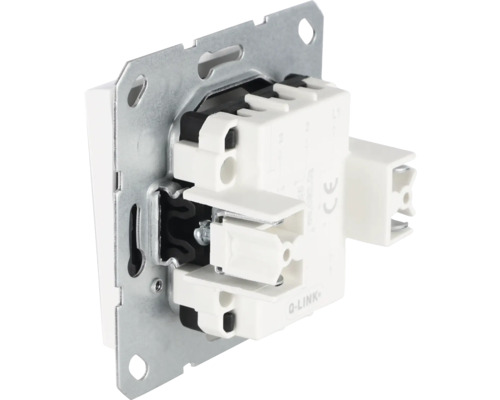 Achteraanzicht van een schakelinzetstuk voor schakelaars en stopcontacten