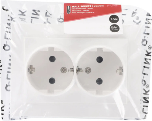 Dubbel stopcontact voor de wand, geaard