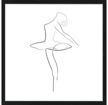 Ingelijste afbeelding met een lijntekening van een ballerina