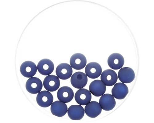 GLOREX Kralen 8mm polaris mat donkerblauw 15 stuks