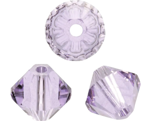 GLOREX Facet glaskralen spits violet 4mm 25 stuks Drie gefacetteerde sierkralen van glas