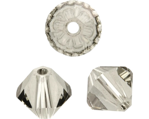 GLOREX Facet glaskralen spits black 4mm 25 stuks Drie sierkralen in verschillende vormen